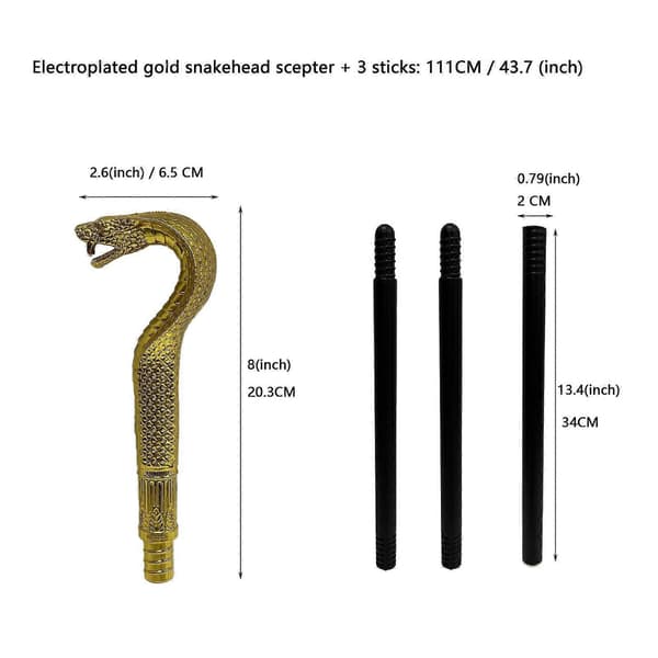 Halloween Snake Cane Snake Head Handle Scepter for Halloween Party Costume Style A Style C Style C