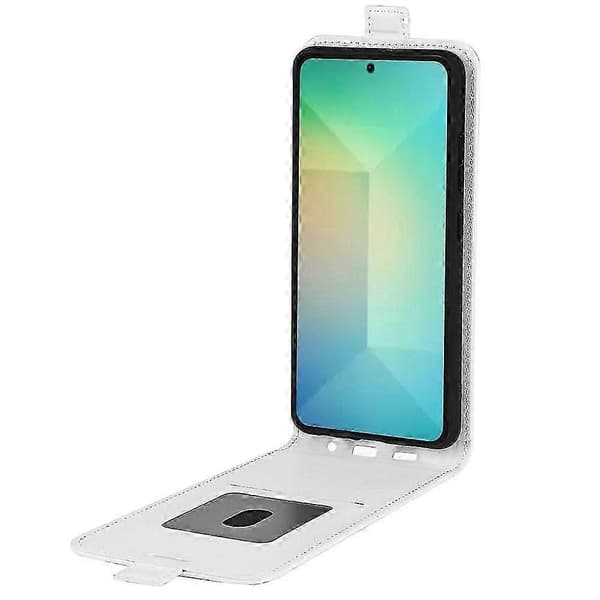 R64 Textur Vertikalt Flip Läderfodral (Vit, För Samsung Galaxy S25 5G)