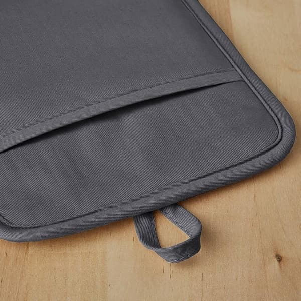 KitchenAid Ribbet Blød Silikone Grydelap 2-delt Sæt, Blue Willow, 17,78 cm x 22,86 cm grå gray