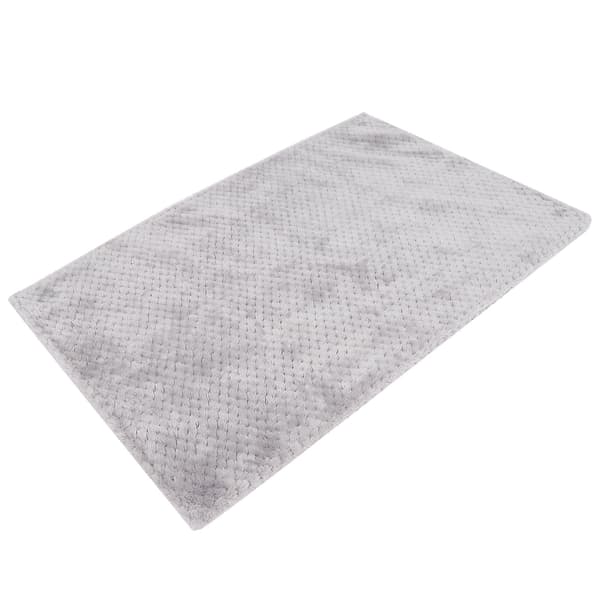 Varm vaskbar matte lys grå liten husdyr gris myk fluffy teppe katt hund sovende S 60x39cm/23.6x15.4in