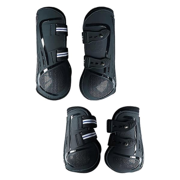 4x Hestebeskyttere Benbindere Stødabsorberende Ridebeskyttere sort XXL black XXL