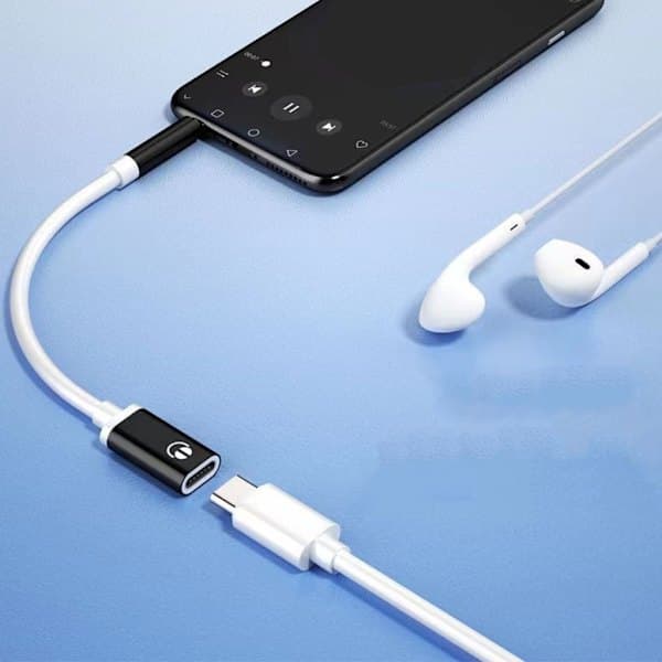 [LCS] 3,5 mm han til Type C hun hovedtelefonadapter USB C til Aux lydkabel sølv 0,02 sølv sølv Silver