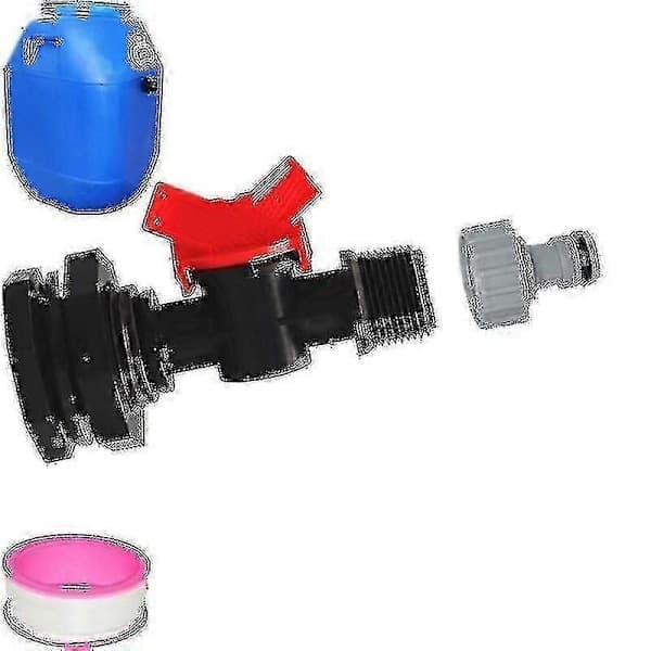 Helt ny 1000-liters IBC-vanntank med S60x6-adapterventil og 3/4-veis (kun kran)