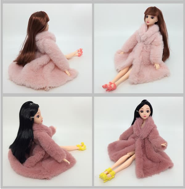 4 st plysch dockkläder, vinterkläder i plysch, Barbie-dockkläder
