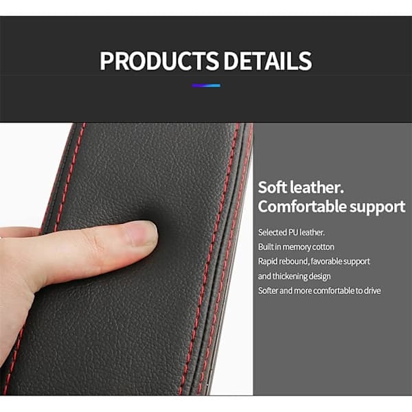 Car Armrest Cushion, Left Elbow Support, Universal Leather Reinforcement Pad, [CO]