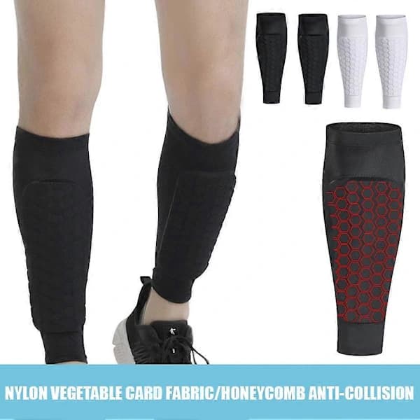 Benskinner, stødabsorberende bikagestruktur i nylon, støttestrømpe, beskyttelse til skinneben L[CO]