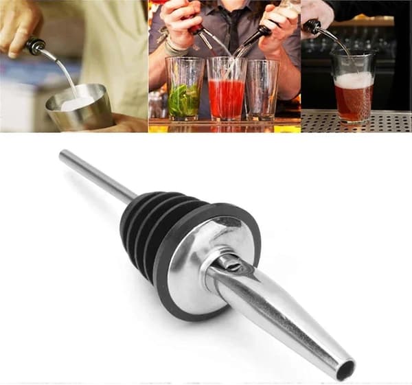 Spritflaskhällare 24 st. Pipar i rostfritt stål med lock för vin och olja, droppfri passform