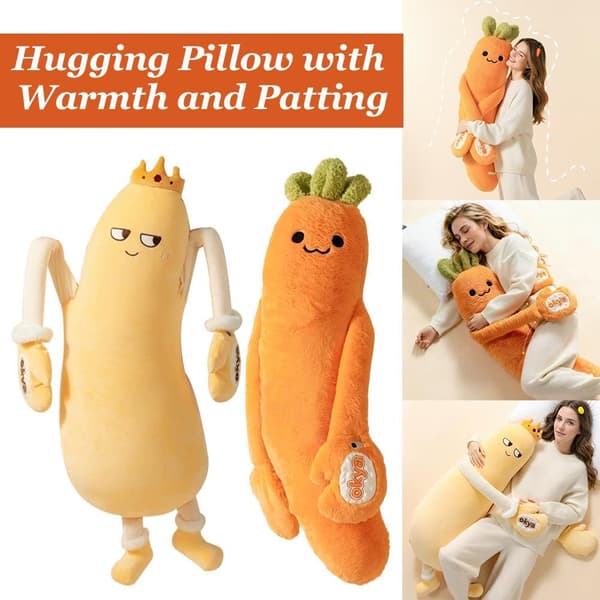 Mango plysjpute, smart mango-klappepute for søvnhjelp, klappeputer med varme, emosjonell støtte, kosevenn, medium mango Medium Mango