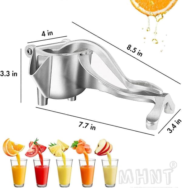 Heavy Duty Manual Aluminum Fruit Press with Ergonomic Alloy Handle for Lemon, Orange, Pomegranate