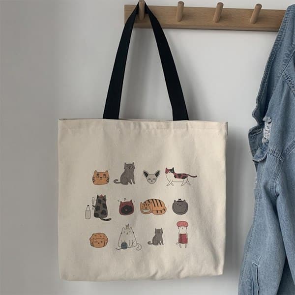 Stor Dameveske Søt Canvas Tote Bag BB BB B B B B