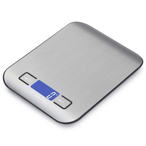 Kitchen scale, pocket scale, letter scale in stainless steel 1g-5kg - silver