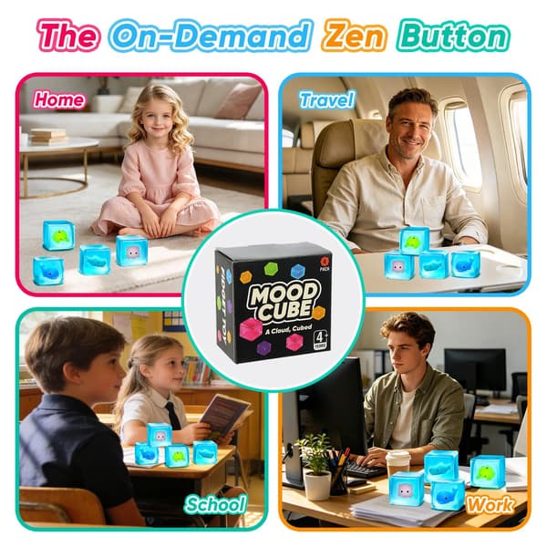 Isterning Stressbold, 4-pak Langsomt Stigende Squishy Sensorisk Fidget-legetøj til Børn Ocean Ocean
