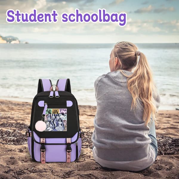 DPKLAD Katseye Ryggsäck Katseye Merch Campusväska Korea Pop Ryggsäck för Fans Lättviktsresor Nya Semesterpresenter（03-E） 03-e 03-e