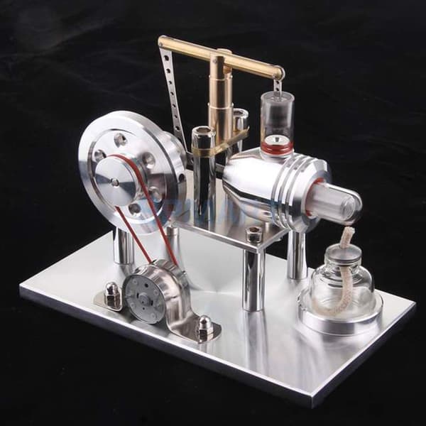 Hot Air Stirling Engine Model Building Kit, DIY Balance Beam Style Stirling Engine Assembly Kit with LED Light, Stirling Engine Construction Set Type 4 Type 4