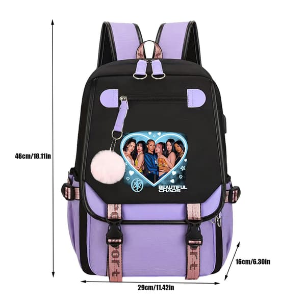 DPKLAD Katseye Ryggsäck Katseye Merch Campusväska Korea Pop Ryggsäck för Fans Lättviktsresor Nya Semesterpresenter（03-E） 03-e 03-e