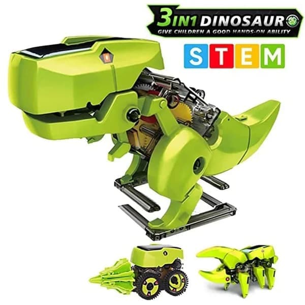 STEM Solkraft 3 i 1 Transformationsrobot Kit DIY Leksak Batteridriven Transform Bil Utbildande Lärande Leksaker Barn