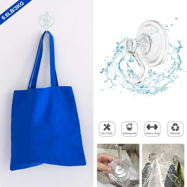 Suction Cups, 4-Pack Heavy Duty Push and Lock Vacuum Multifunctional Suction Hooks Heavy Duty Max Hold 3KG