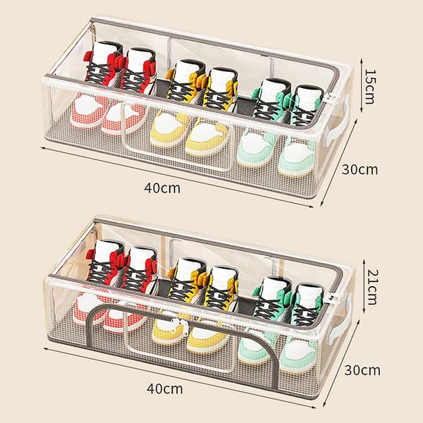 Large Stackable Shoe Holder Transparent Portable Shoe Organizer for Bedroom
