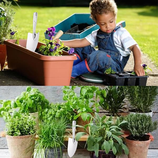 Havespade i rustfrit stål, håndværktøj til plantning, omplantning, ukrudtsbekæmpelse, gravning 27*9cm