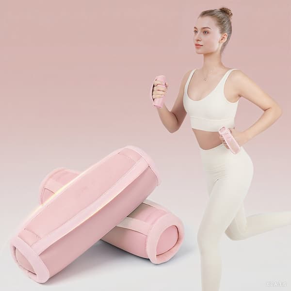Walking Dumbbells Set, 2 Soft Foam Grip Dumbbells With Removable Weights For Physical Therapy, Jogging, Strength Training And Aerobics, Pink, 0.5 Kg Each