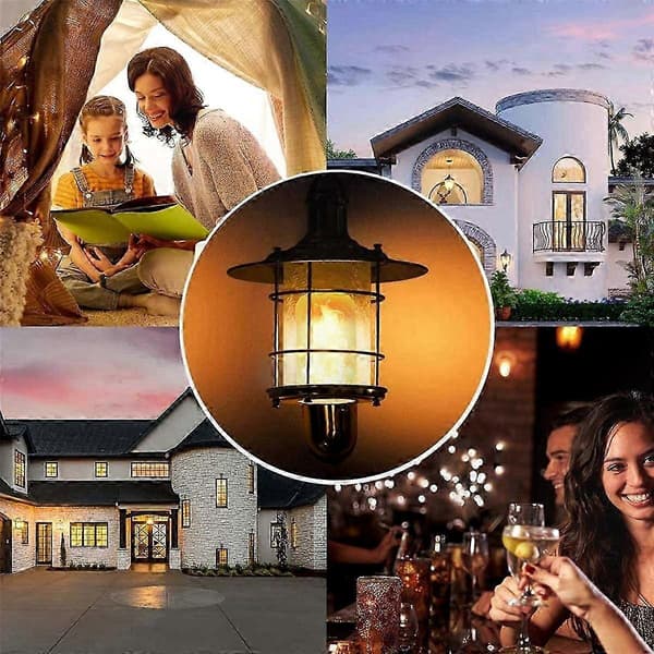 6X LED Flame Effect Bulb E27, Realistic Flickering Fire Light for Festival Decoration