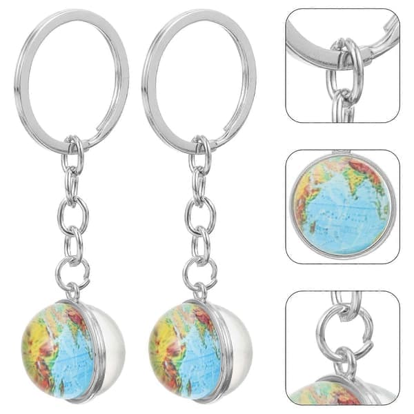 6 pcs Globe Keychains Party Favors Globe Gift Keychain Creative Keychain Keyrings 8.00X3.00X2.50CM Multi