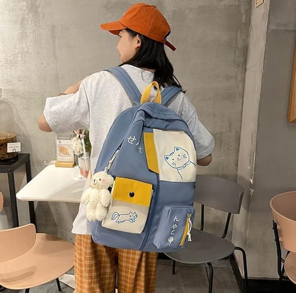Söt Kawaii Ryggsäck Skolväska Laptopryggsäck