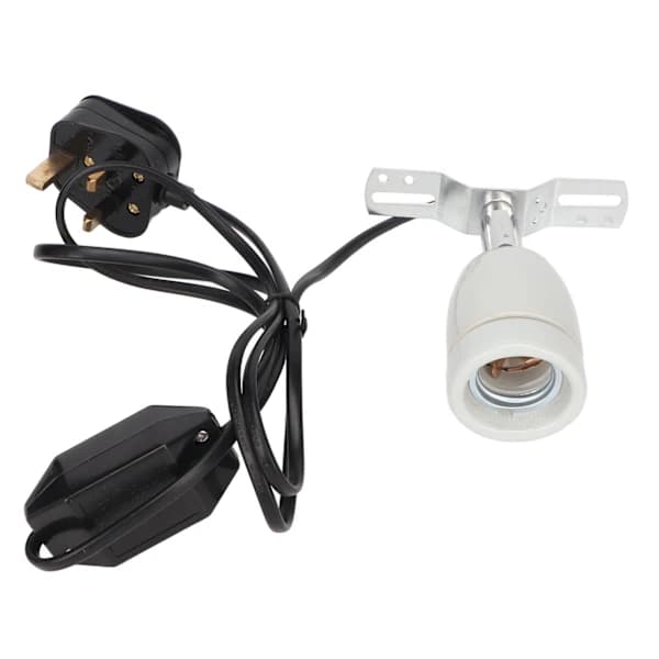 Reptile Ceramic Heat Lamp Holder E27 400W Rotatable Ceramic Heat Lamp Socket with Switch 110-220V UK Plug