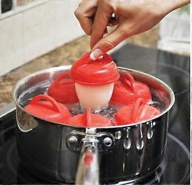 6-pakke non-stick silikon-eggekopper for matlaging av posjerte egg