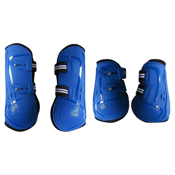 4x Hästskydd Benlindor Stötdämpande Ridskydd blå L blue L