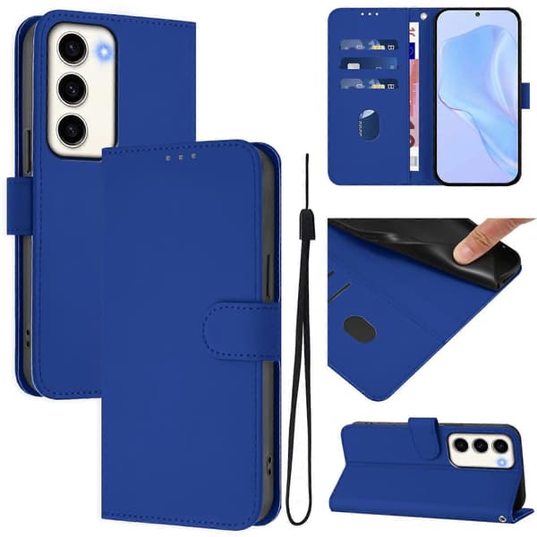 Leather Feel Case for Samsung Galaxy S23 5G (Dark Blue)
