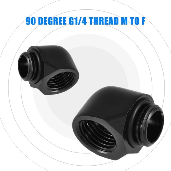 90-graders tilkoblingsadapter for PC vannkjølesystem (2 stk)