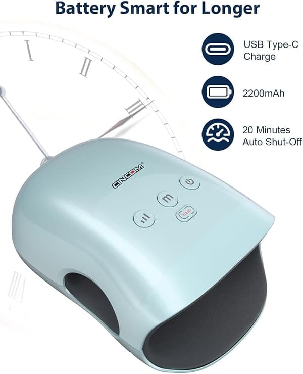 CINCOM Håndmassager - Trådløs Håndmassager med Varme og Kompression til Gigt og Karpaltunnelsyndrom Blå Blue