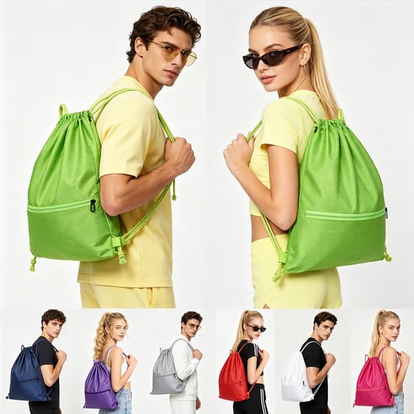 Rygsæk med snøre Sport Gym Sackpack-Stor (Grøn) Green