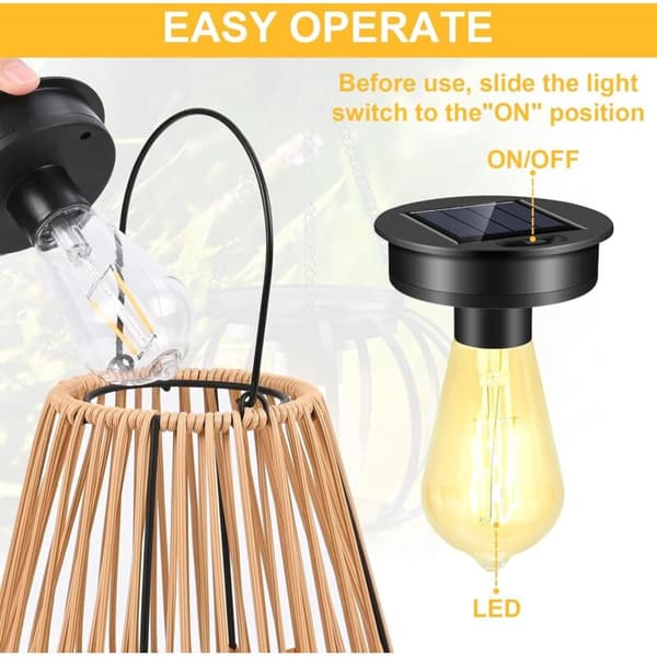 [LD] Solar Light Compatible with Outdoor Use, 2 Pcs. with Strong LED, Replacement Compatible with Garden Lantern, Compatible with Outdoor Hanging Lights