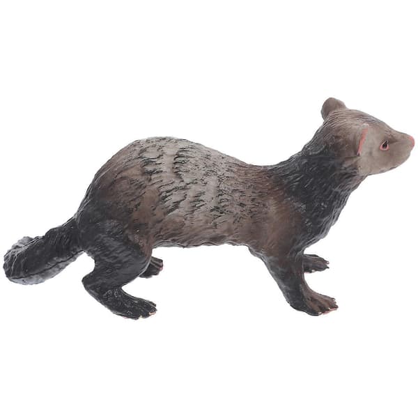 Kognitivt legetøj simulerings-ilderfigur vilde dyr model til børn 11X5,5X5CM mørkebrun 1 stk.