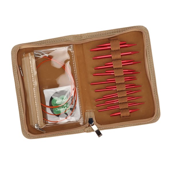 Circular Knitting Needle Set Aluminum 3 to 6mm Smooth Interchangeable Circular Knitting Needle Set with Bag for Fabric