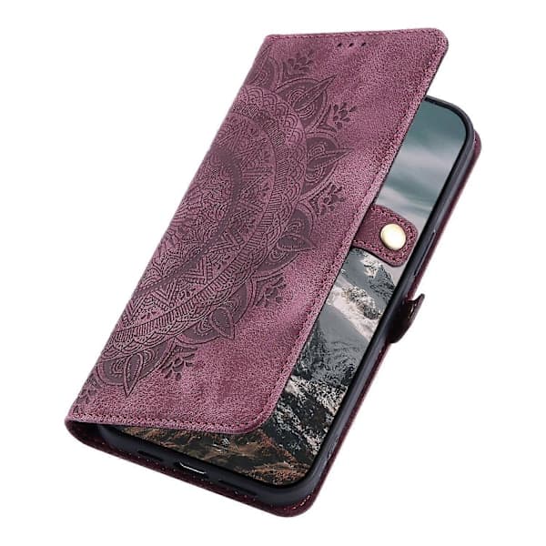 Læder Wallet Case til Samsung Galaxy S25 Edge, læderfølelse, Totem-tryk