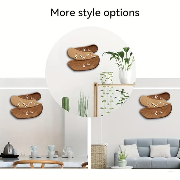 Väggklocka i trä med unik patchwork-design, som återskapar tidens konst. Den fungerar tyst utan att ticka. 1 st 1pc