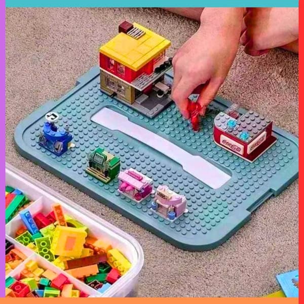 4-tier building block container, organizer with compartments, 4-level storage box_MGF
