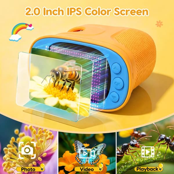 BAIJLE 1000X Digital Microscope for Kids, Handheld STEM Toy for Ages 4-12