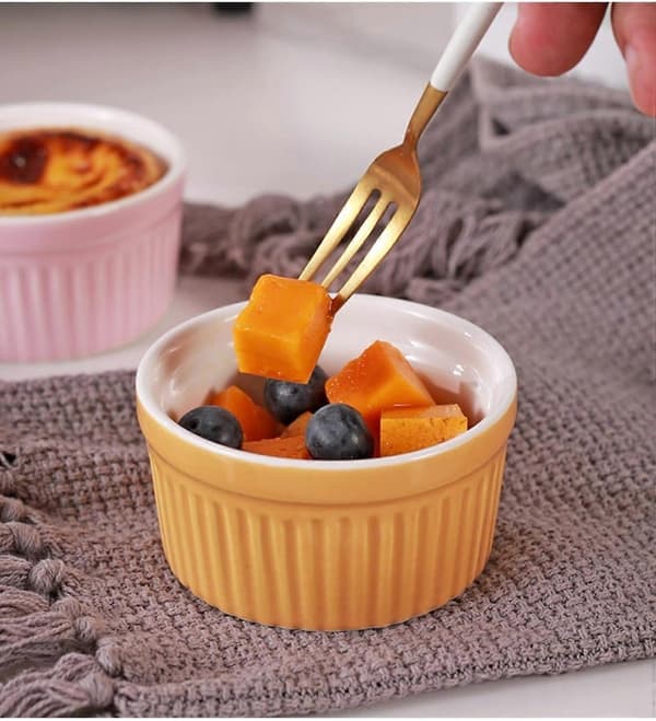 Ceramic Baking Bowl Round Oven and Microwave Safe Porcelain Dessert Bowl Dishwasher Friendly
