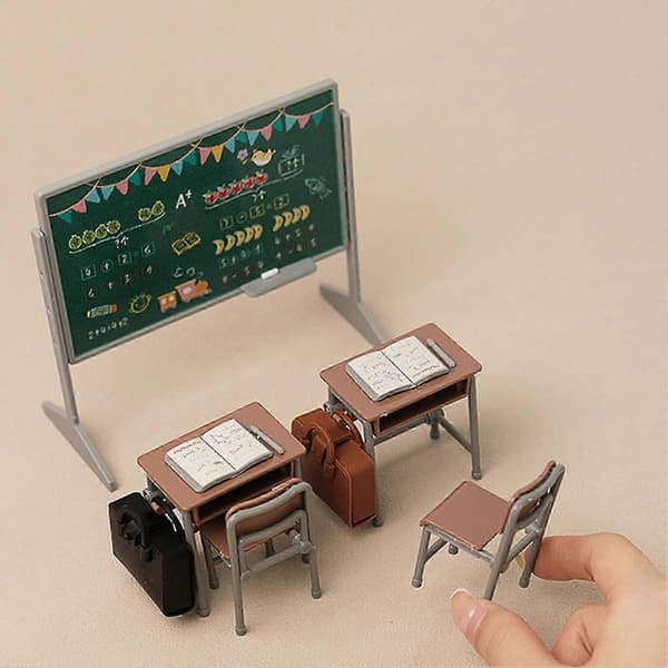 Miniatyrdockhus Klassrumsmöbler Tillbehör Låtsaslek Dekoration