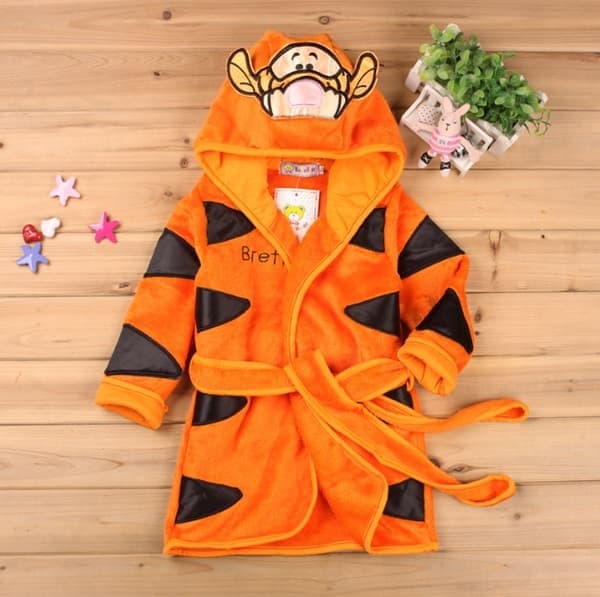 Efterårs- og vinterpyjamas til børn, varm pyjamas til piger i flannel, orange, størrelse 100 orange 100