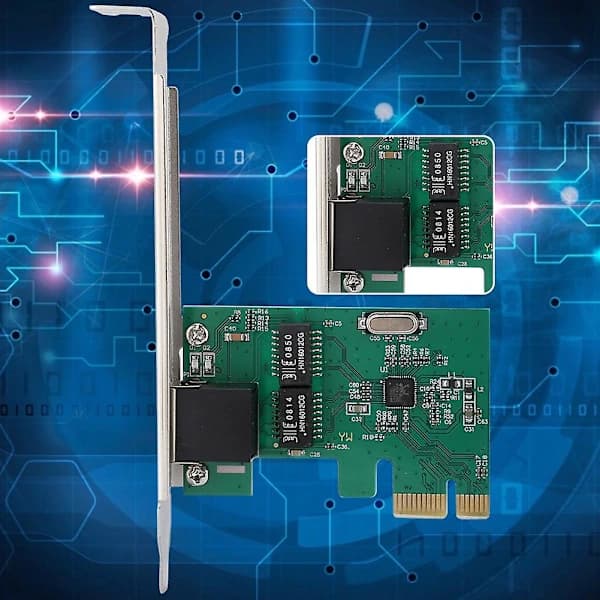 Gigabit Ethernet nettverkskort for stasjonær datamaskin - Realtek RTL8111E, PCI-E, 10/100/1000 Mbps