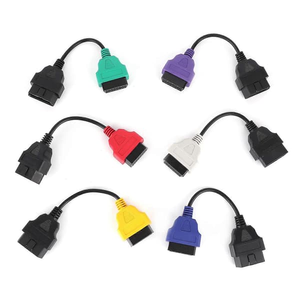 6 farver Auto OBD2-stik Diagnostisk adapterkabeltilbehør DC 12V passer til Chrysler