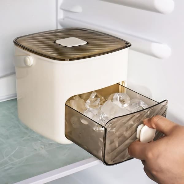 Countertop Ice Maker, Easy Press, Releases All Ice Cubes in One Second, 48-Cube Storage Box with Handle, Ice Tongs and Basket,