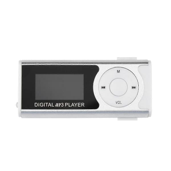 MP3-mediasoitin takaklipsillä, mini-USB, LED-valo, LCD-näyttö, tukee MP3/WMA-ääniformaatteja, musiikkisoitin