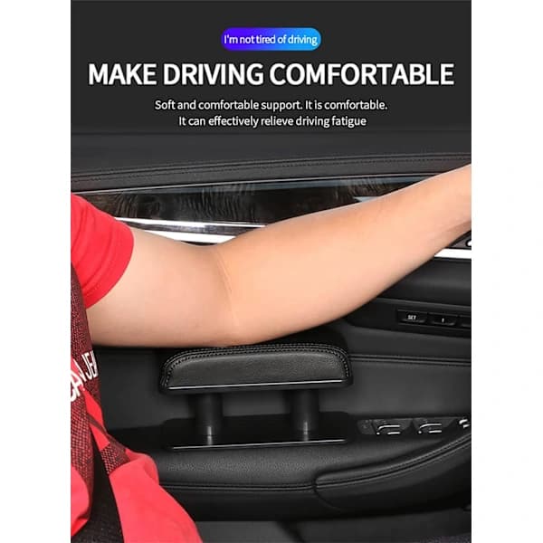 Car Armrest Cushion, Left Elbow Support, Universal Leather Reinforcement Pad, [CO]