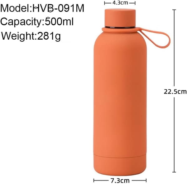 Isolert kopp i rustfritt stål 500ML Termosflasker i rustfritt stål Bærbar utendørs sportsflaske